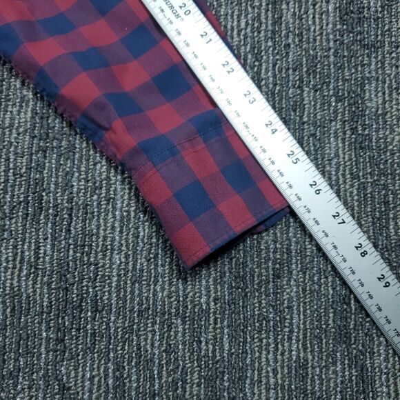 Twillory Shirt Mens XL Red Blue Plaid Button Up Untuckable Tailored Fit Cotton - Picture 12 of 13